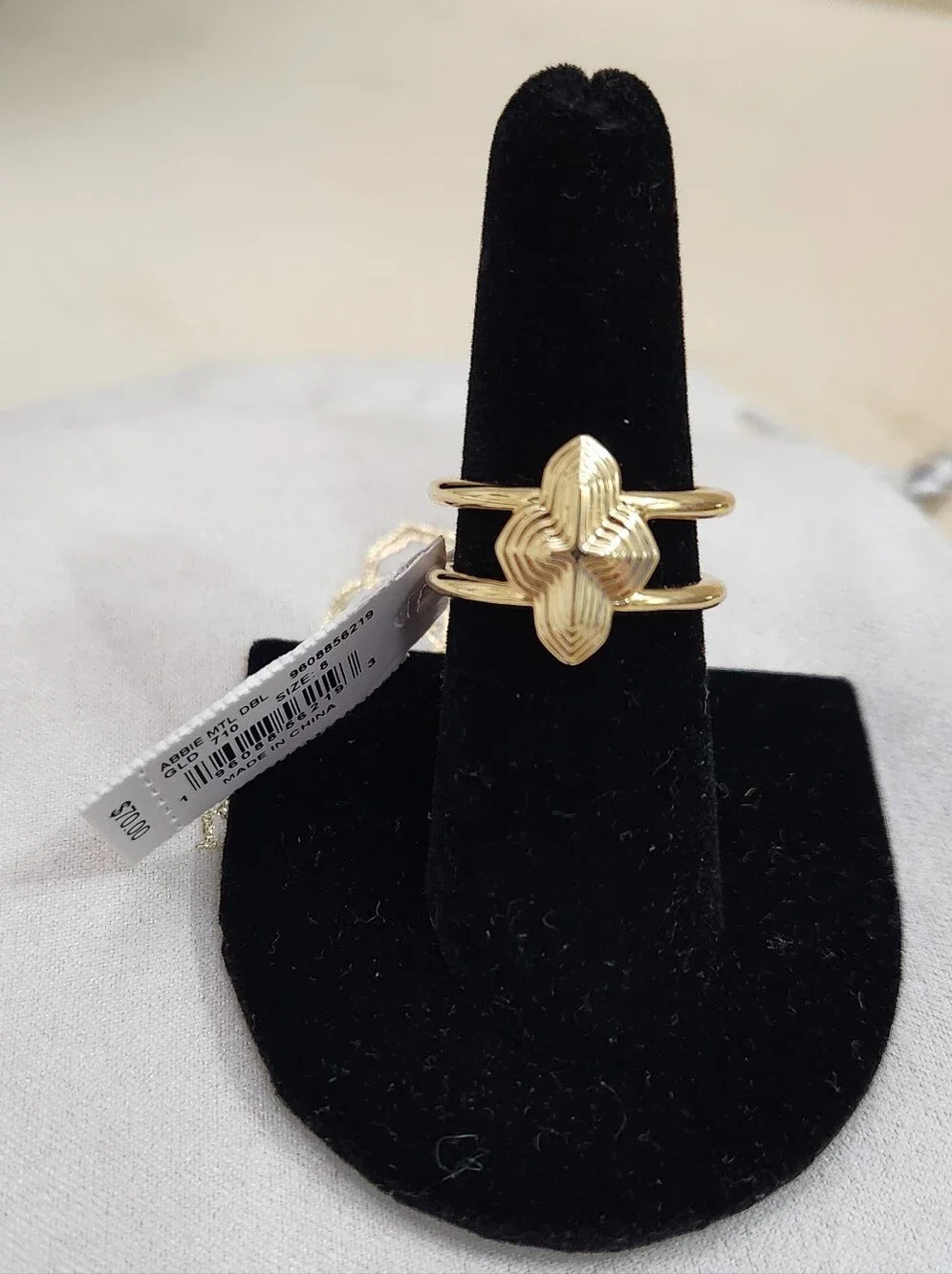 Kendra Scott Abbie Double Band Ring Gold Sz 7 NWT
